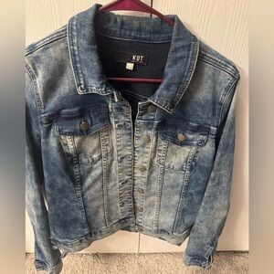 Kut from the Kloth Distressed Blue Jean Jacket